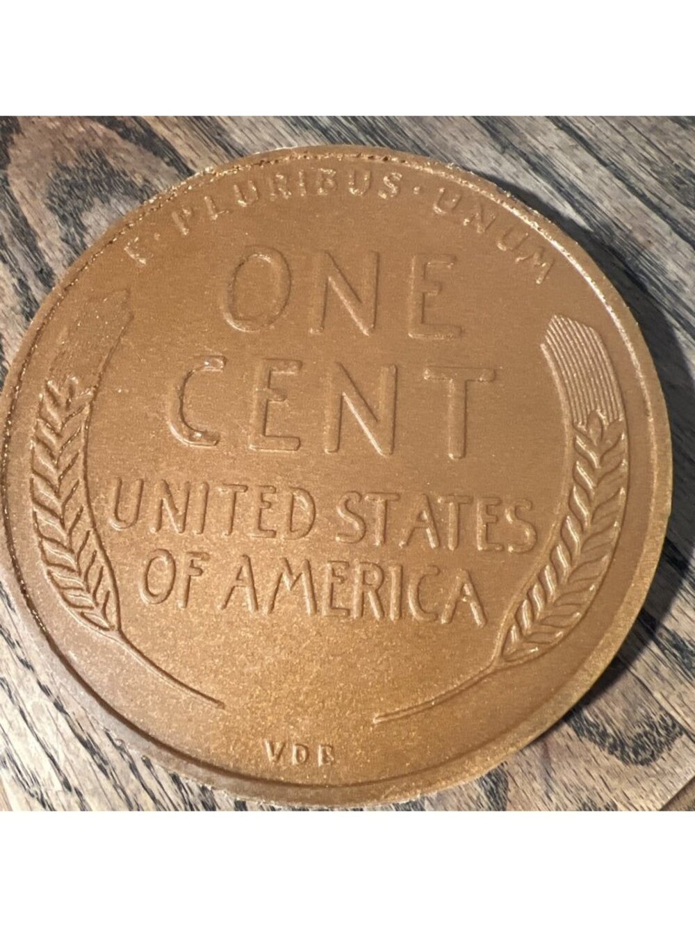 Vtg Large Plastic Novelty 1909 Wheat Penny Coin Collector Toy Joke Award Fun 5"
